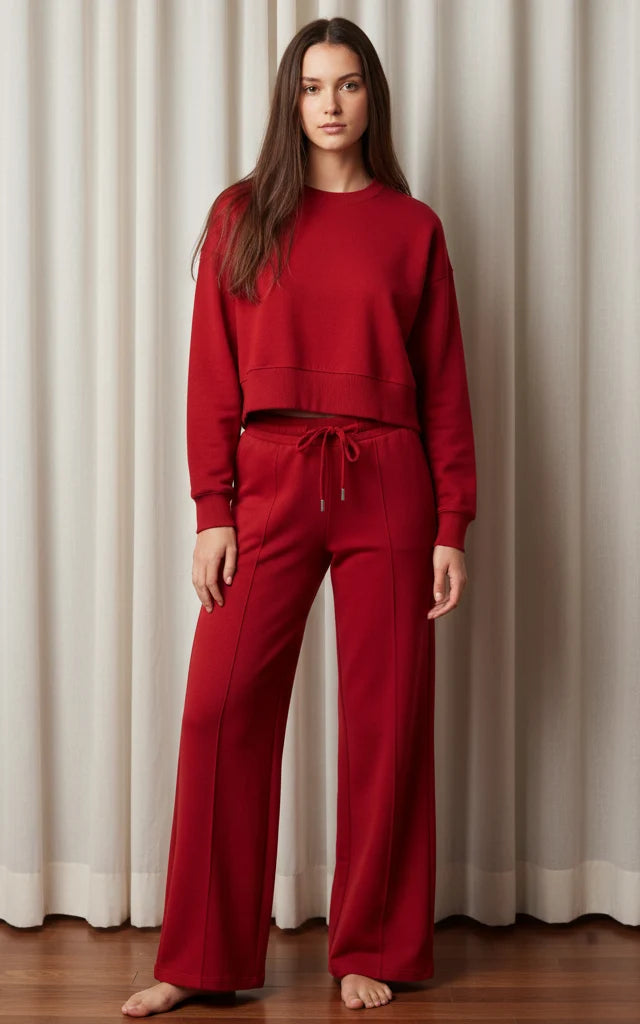 Crop Sweatshirt & Flapper Trouser Tracksuit