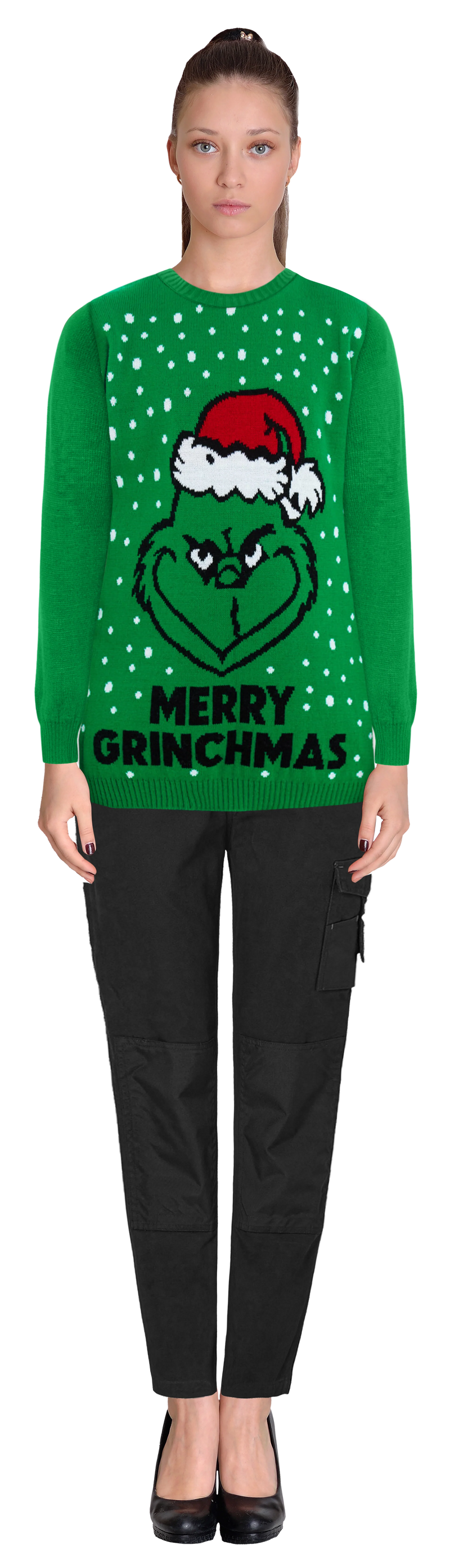 Green Grinch Themed Family Christmas Jumper – Matching Festive Sweaters for Adults (S-4XL) & Kids (2-3 to 13-14) – Fun Grinch Holiday Design, Cozy Knit for Winter, Perfect for Family Photos, Christmas Jumper Day, and Holiday Parties!