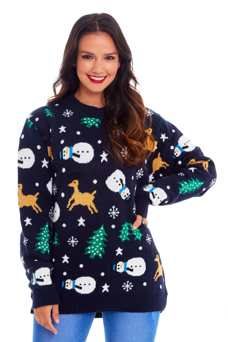 Snowman Navy Christmas Jumper