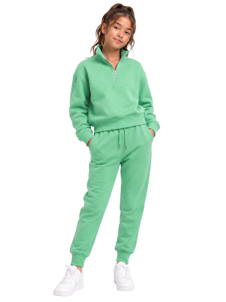 Girls Quarter Zip Tracksuit | SKM