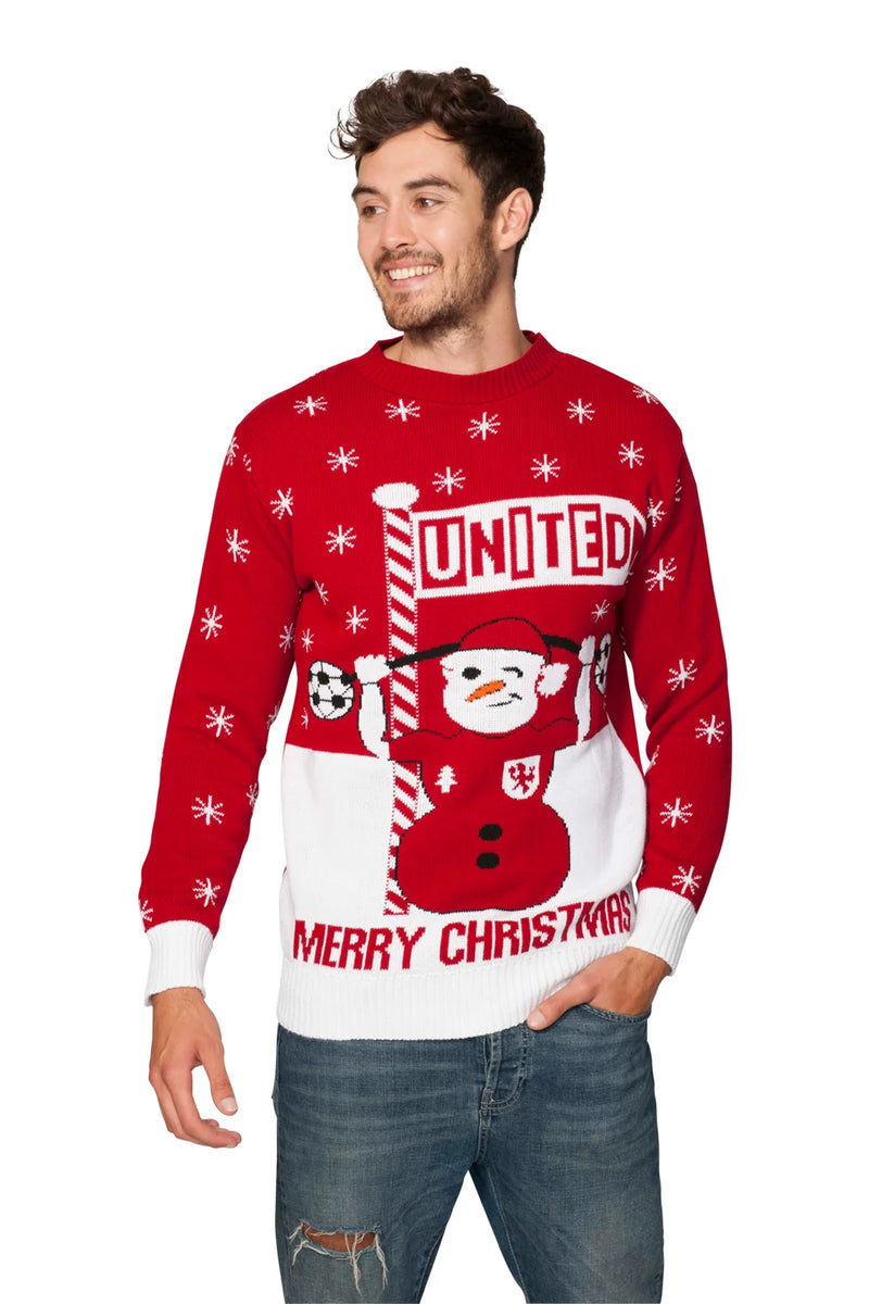 Man Utd Snowman Christmas Jumper