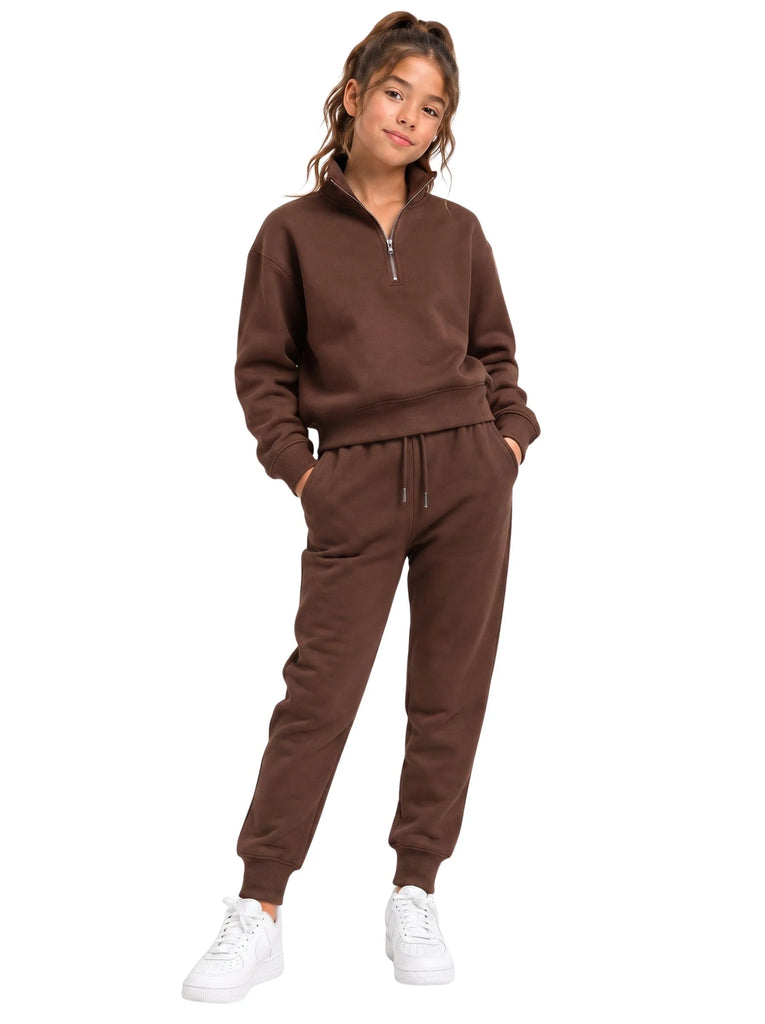 Girls Quarter Zip Tracksuit | SKM